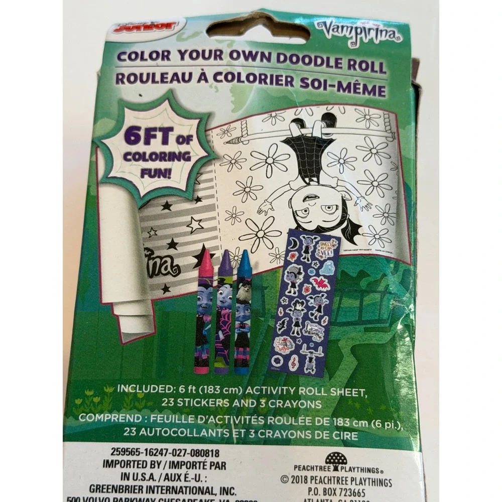 Disney Junior Vampirina Color Your Own Doodle Roll 6ft Activity Set with Crayons